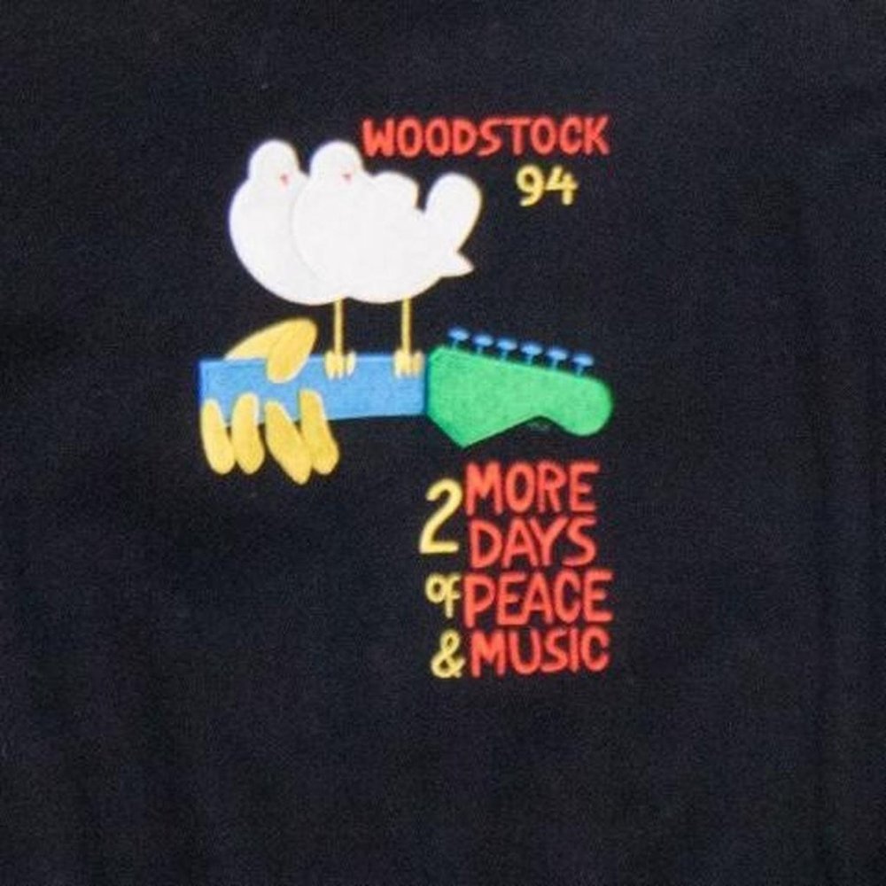 1994 Woodstock Leather Wool Varsity Style Jacket Vintage Size Large - Picture 4 of 4